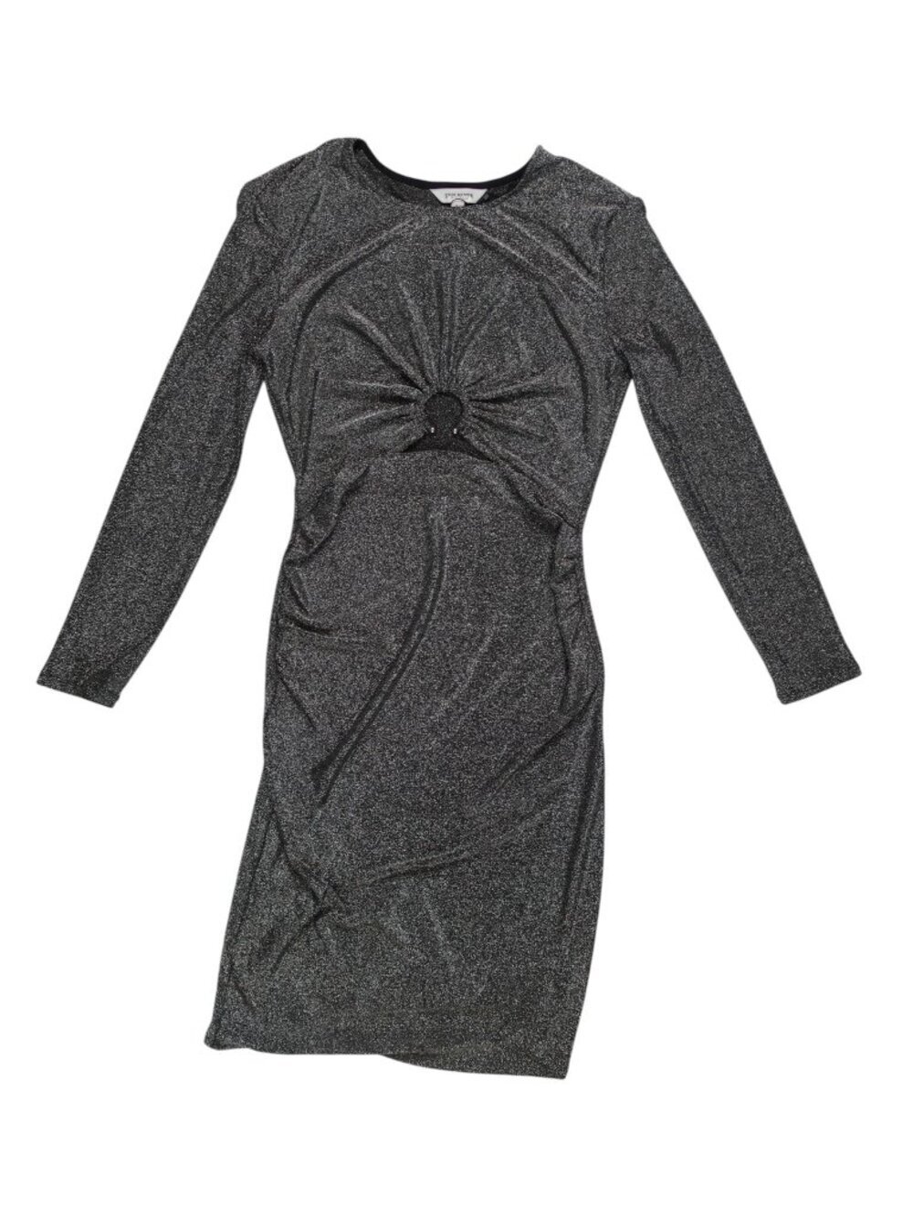 Steve Madden Kim Dress Sparkly in Black Women's Sexy long sleeves Size L NWT